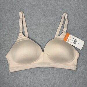 New Warners Lightly Lined Wireless Beige Bra Adjustable Womens 34B